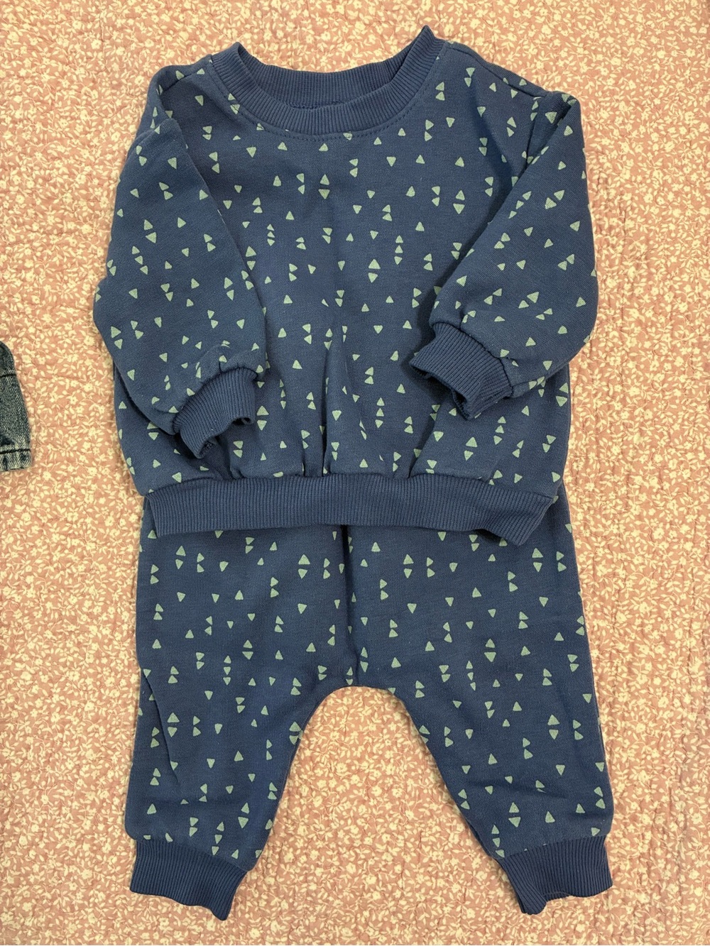 Old Navy Navy Blue Patterned One-Piece Footie